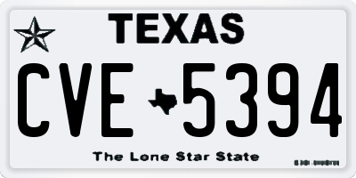 TX license plate CVE5394