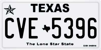 TX license plate CVE5396