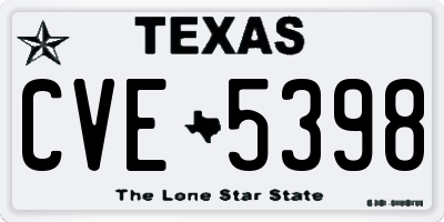 TX license plate CVE5398