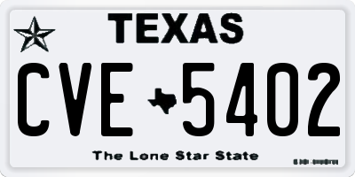 TX license plate CVE5402