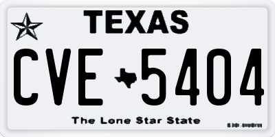 TX license plate CVE5404