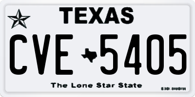 TX license plate CVE5405