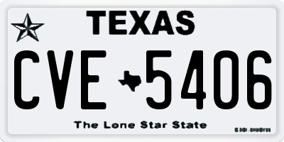 TX license plate CVE5406