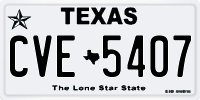 TX license plate CVE5407