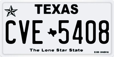 TX license plate CVE5408
