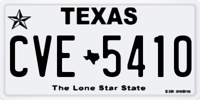 TX license plate CVE5410