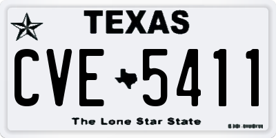 TX license plate CVE5411