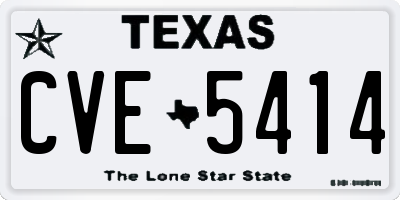 TX license plate CVE5414