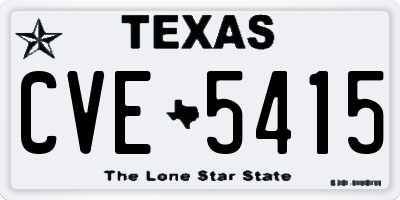 TX license plate CVE5415