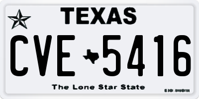 TX license plate CVE5416