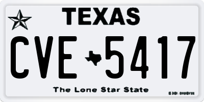 TX license plate CVE5417
