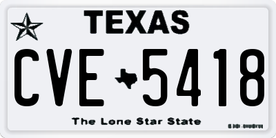 TX license plate CVE5418