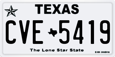 TX license plate CVE5419