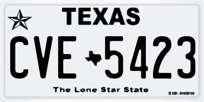 TX license plate CVE5423