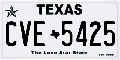 TX license plate CVE5425