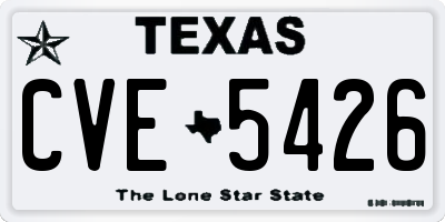 TX license plate CVE5426
