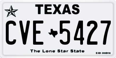TX license plate CVE5427