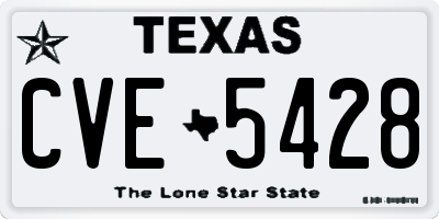 TX license plate CVE5428