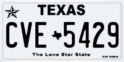 TX license plate CVE5429