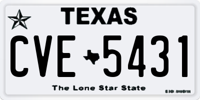 TX license plate CVE5431