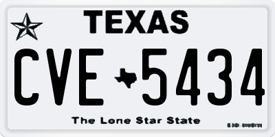 TX license plate CVE5434