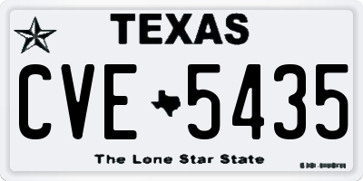 TX license plate CVE5435