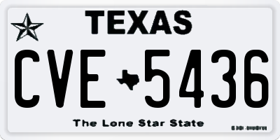 TX license plate CVE5436
