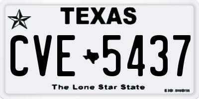TX license plate CVE5437