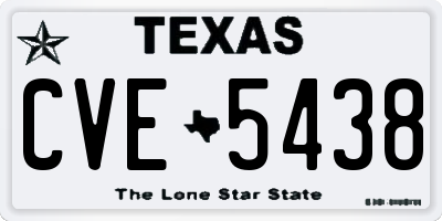 TX license plate CVE5438