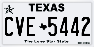 TX license plate CVE5442