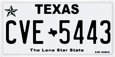 TX license plate CVE5443