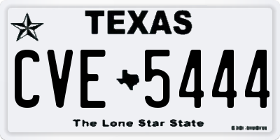 TX license plate CVE5444