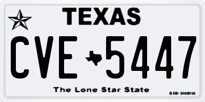 TX license plate CVE5447