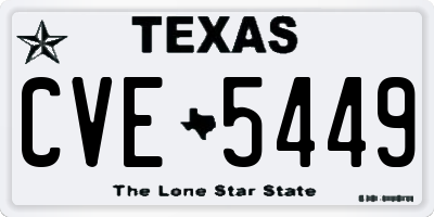 TX license plate CVE5449