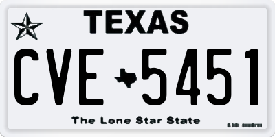 TX license plate CVE5451
