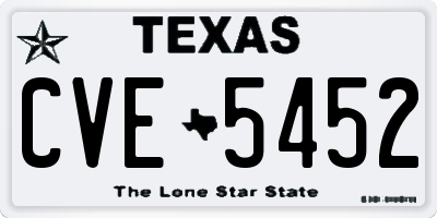 TX license plate CVE5452