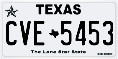 TX license plate CVE5453