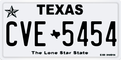 TX license plate CVE5454