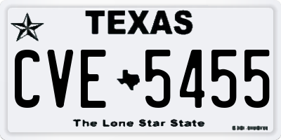 TX license plate CVE5455