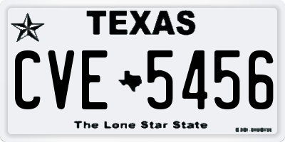 TX license plate CVE5456