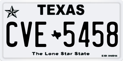 TX license plate CVE5458