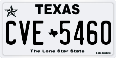 TX license plate CVE5460