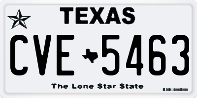 TX license plate CVE5463