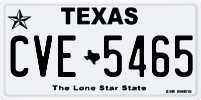 TX license plate CVE5465