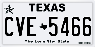 TX license plate CVE5466