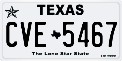 TX license plate CVE5467