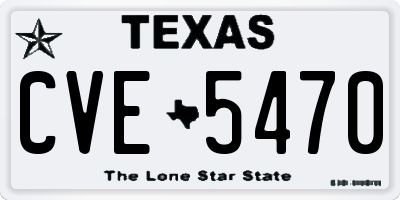 TX license plate CVE5470