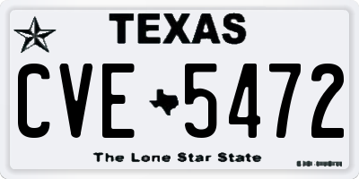 TX license plate CVE5472