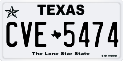 TX license plate CVE5474