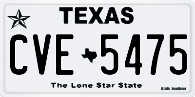 TX license plate CVE5475